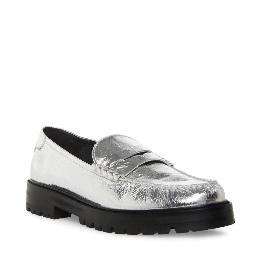 Silver Steve Madden Madelyn Women's Loafers | PH 5317NXT